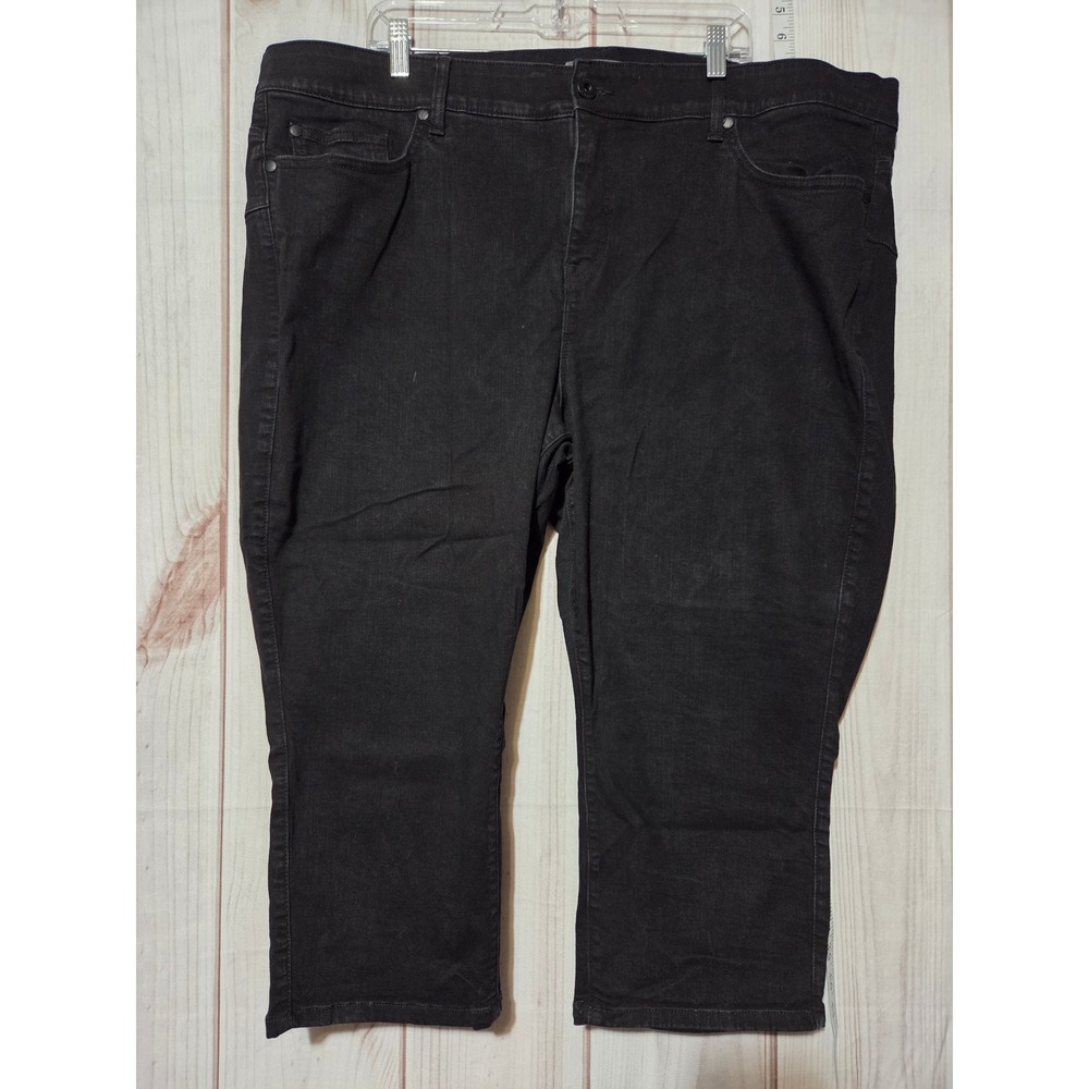 Torrid Jeans‎ Plus Size 26 Black Cropped Bombshell Skinny Comfort Waist